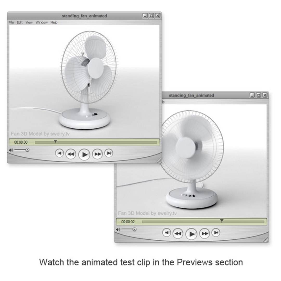 3d Standing Fan Model