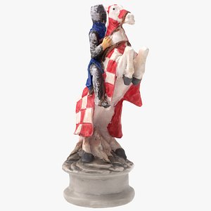chess piece knight white 3D