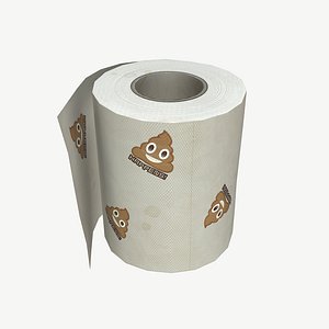 free wc toilet paper pbr 3d model