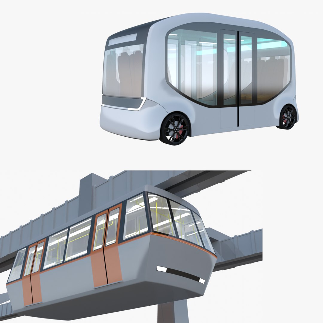Elevated Train And Shuttle Bus 3D Model - TurboSquid 1921126