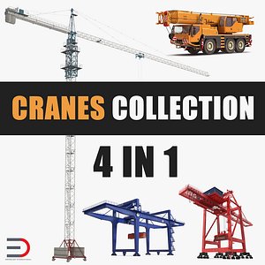 3D model cranes port container