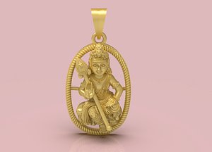 Unique Murugan Pendant - 0117 3D model