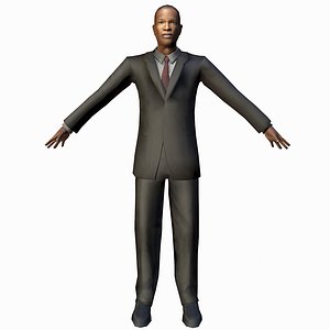 Black Male Businessman Rigged Animated