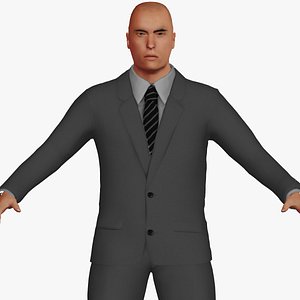 adult white male suit 3D model