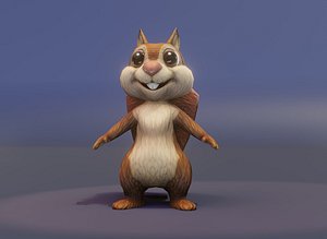 Cartoon Squirrel Rigged 3D Model