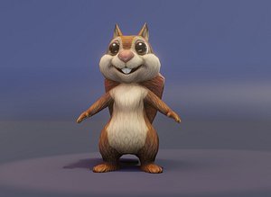 Cartoon Squirrel Rigged 3D Model