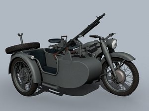 3D german wwii moto model