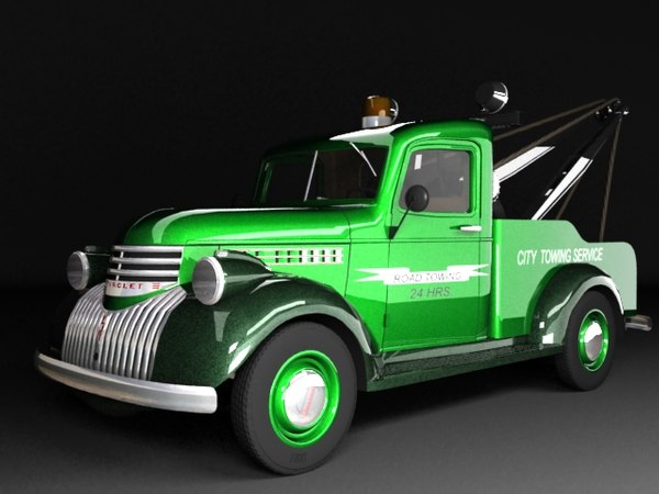 3d Tow Truck Chevrolet 1946 Model