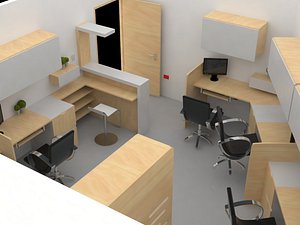 office administrative 3D model