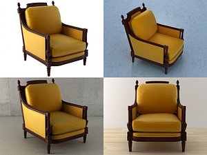 mahogany armchair n 3D model