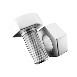 3D 3d  bolt and nut icon