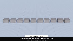 3D Stone Block Pack Vol 01 - Variant 02