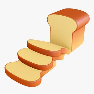 3D model Emoji White Bread 001