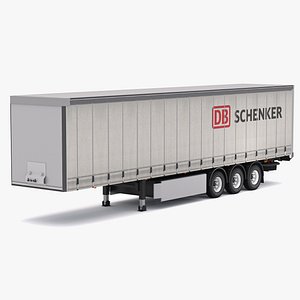 Semi Trailer Curtainsider DB Schenker 3D model