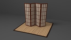 Stylised Bedroom Decoration Set 3D model