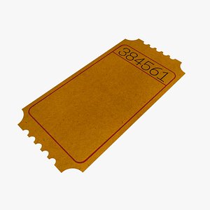 Orange Ticket Cardboard Coupon Pass