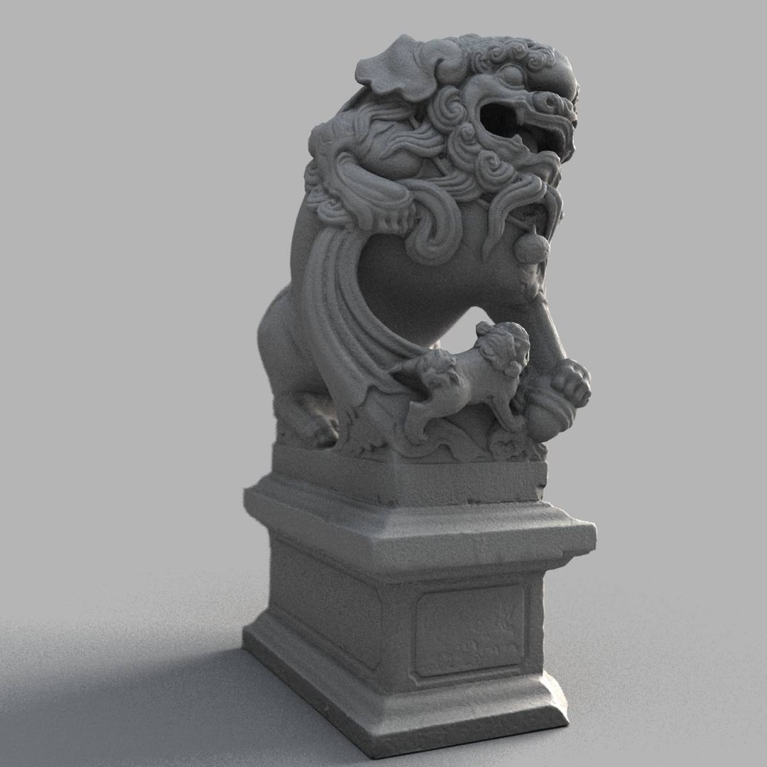 3D lion-statue-007f sculpture model - TurboSquid 1287519