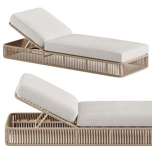 3D model High quality sun lounger makes it comfortable with aluminum frame with woven rope and includes sun p