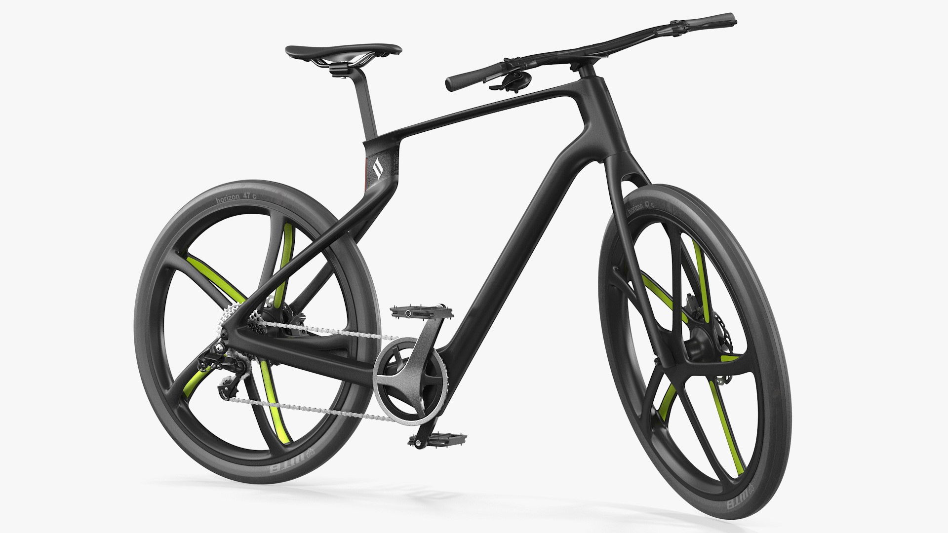 Superstrata E Carbon Electric Bicycle Rigged 3D model preview