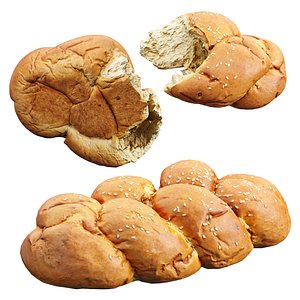 Sesame Braided Loaf 3D model