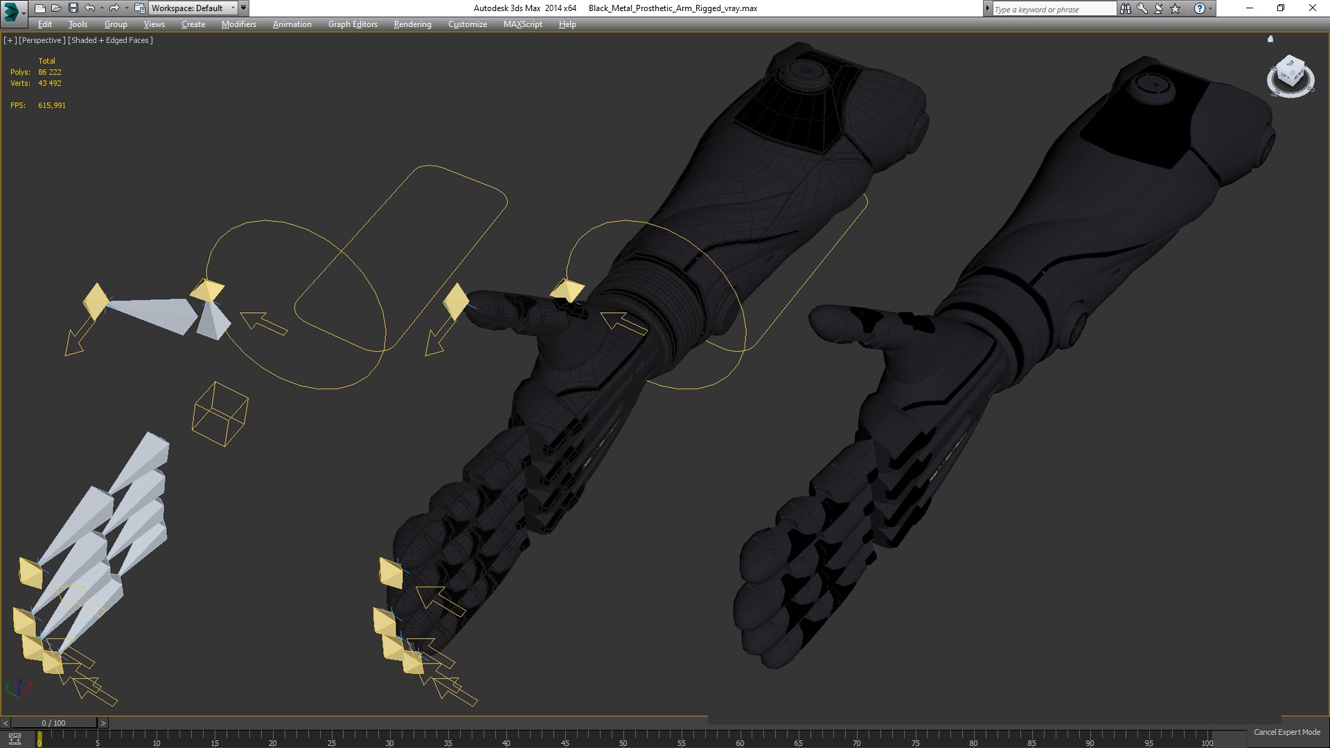3D Black Metal Prosthetic Arm Rigged - TurboSquid 2137120
