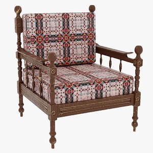 3D model Vintage Oriental Armchair
