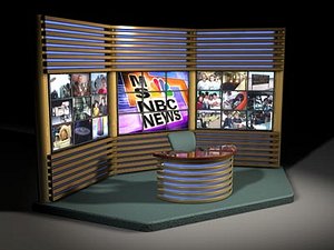 tv news set 3d model