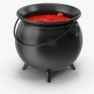 Cauldron With Red Magic Potion 3D model