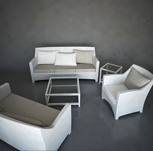 Sofa lounge chair and coffee table, exterior furniture