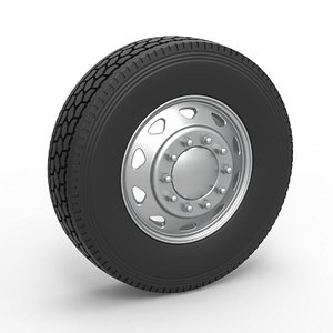 3D Diecast 10 Triangular Hole Front wheel of semi truck Version 1 Scale 1 to 25 model