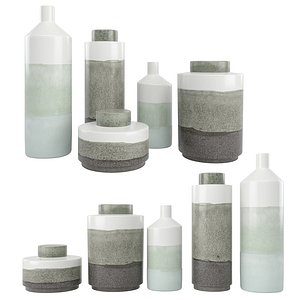 3D Set 5 Ceramic Pots model