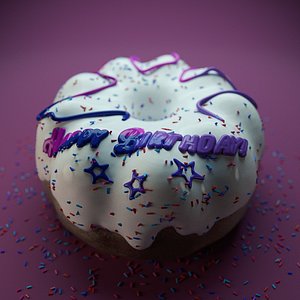 3D model birthday cake