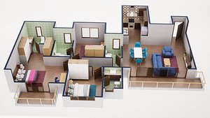 3D Floor Plan Model 59 3D model