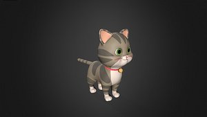 Asset - Cartoons - Animal Cat baby Rigged 3D model