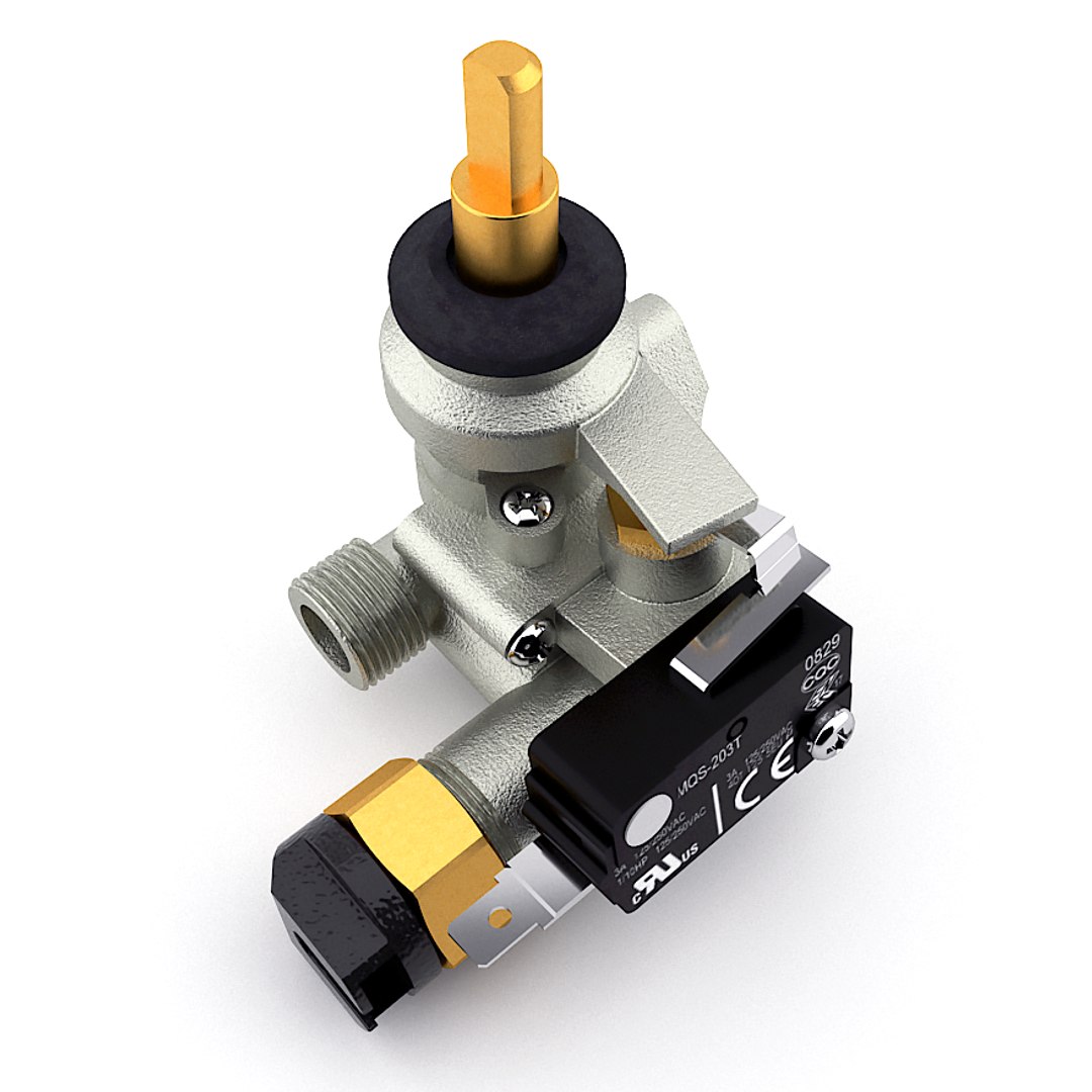 Gas hob valve model TurboSquid 1594463