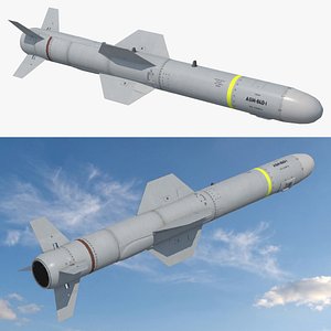 AGM 84 Harpoon Missile Game Ready 3D model