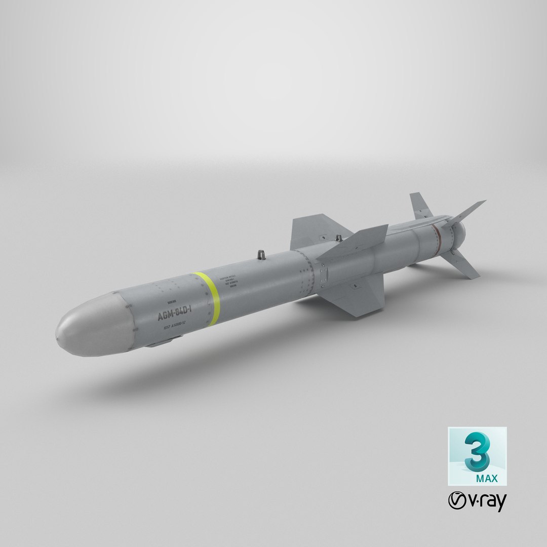 AGM 84 Harpoon Missile Game Ready 3D model https://p.turbosquid.com/ts-thumb/DL/iO2VNF/u9/stemcell_max_vray_render/png/1779905539/1920x1080/fit_q87/1242c4cb4d47daed6079d0078a9b6f4ad88e51f5/stemcell_max_vray_render.jpg