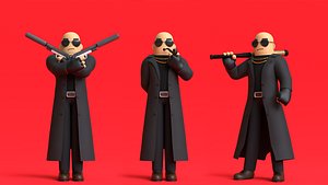 Minimal Gangster  Cartoon Character