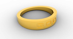 God Ring Female Gold 3D model
