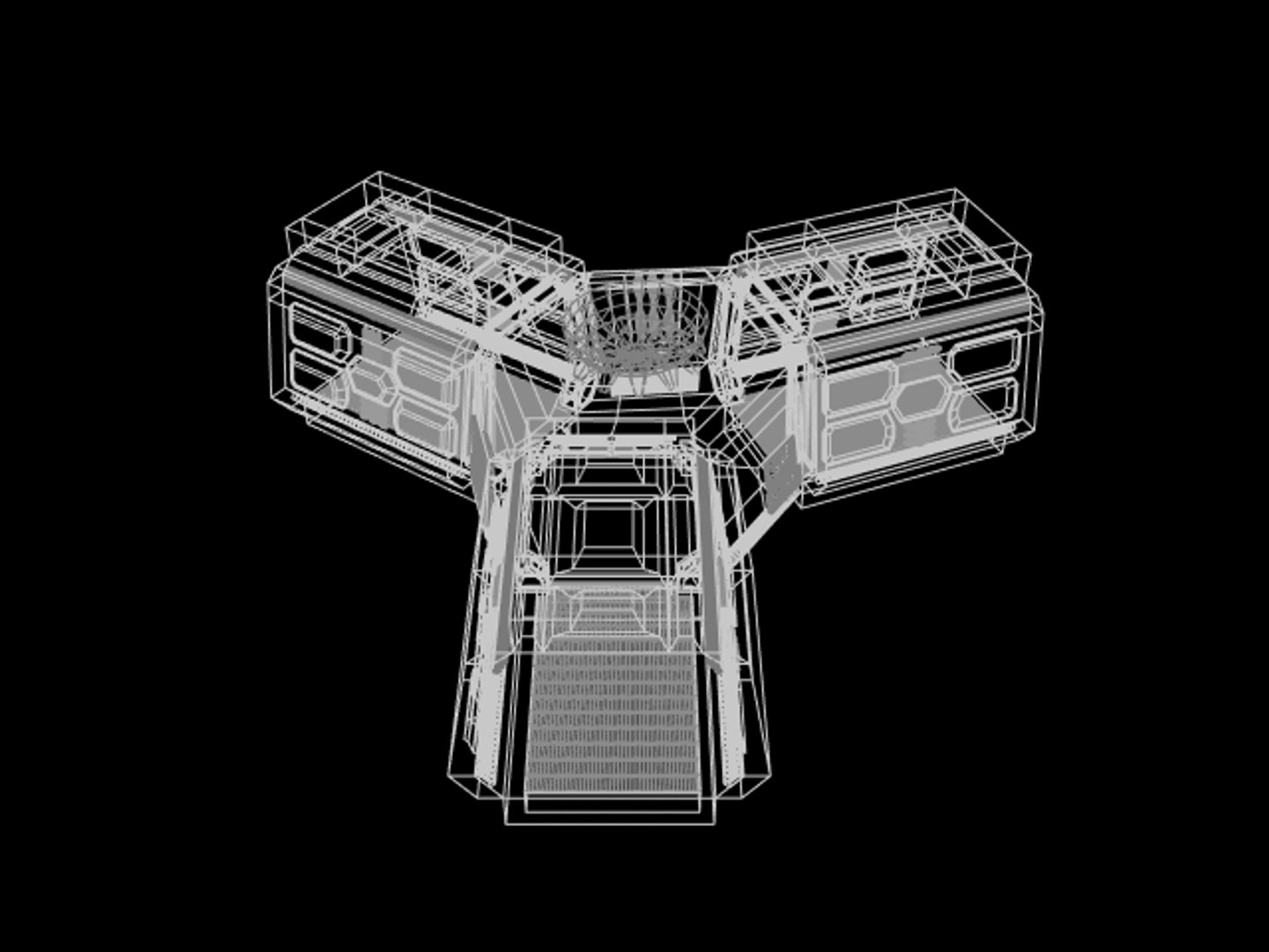 Aliens Style Spaceship Space Station 3d 3ds