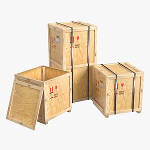 3d wood crates model
