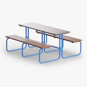 3D Picnic Table Outdoor Benches