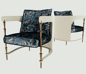 3D Modern light luxury single armchair model