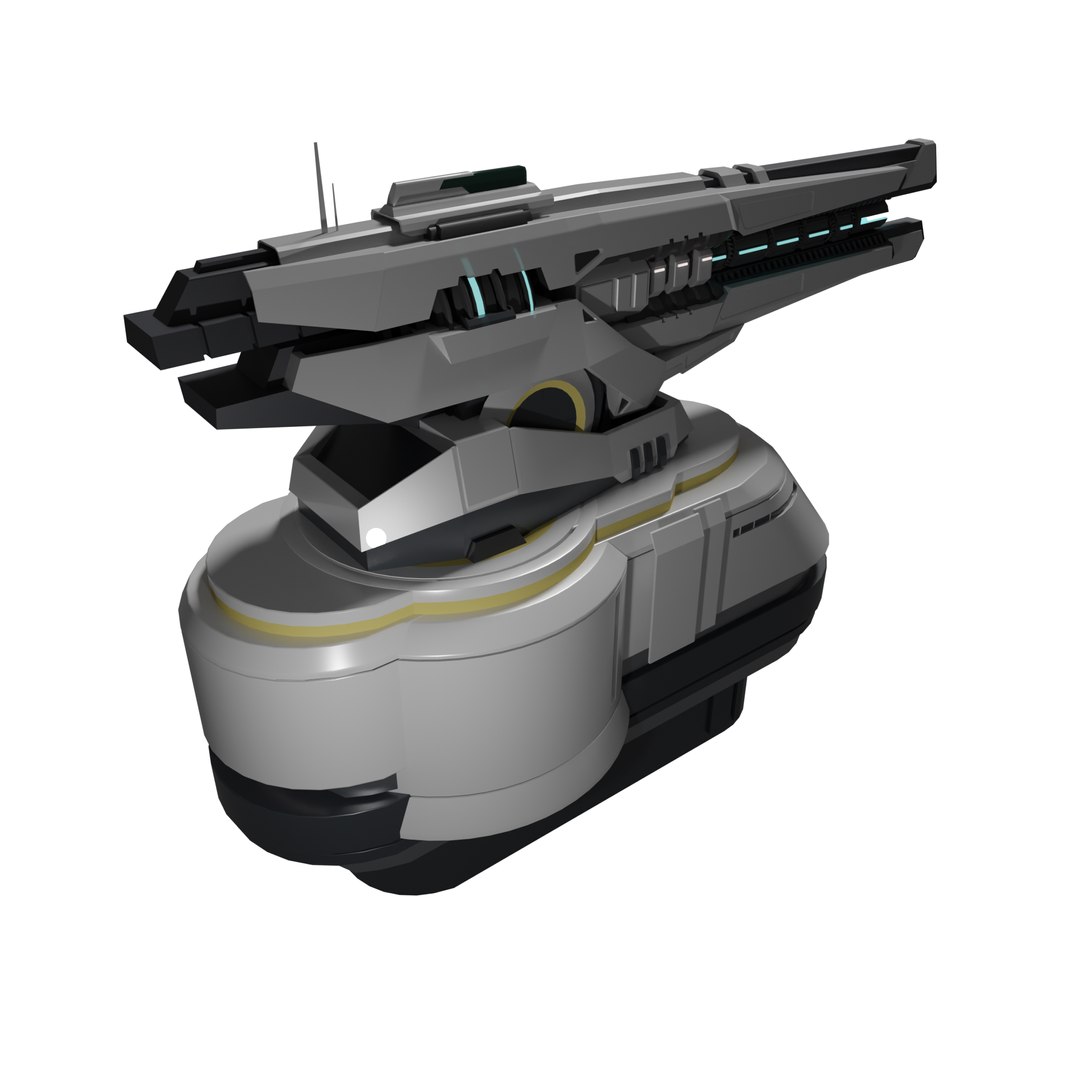 Sci-fi Rail Cannon Turret 3D model - TurboSquid 2073533