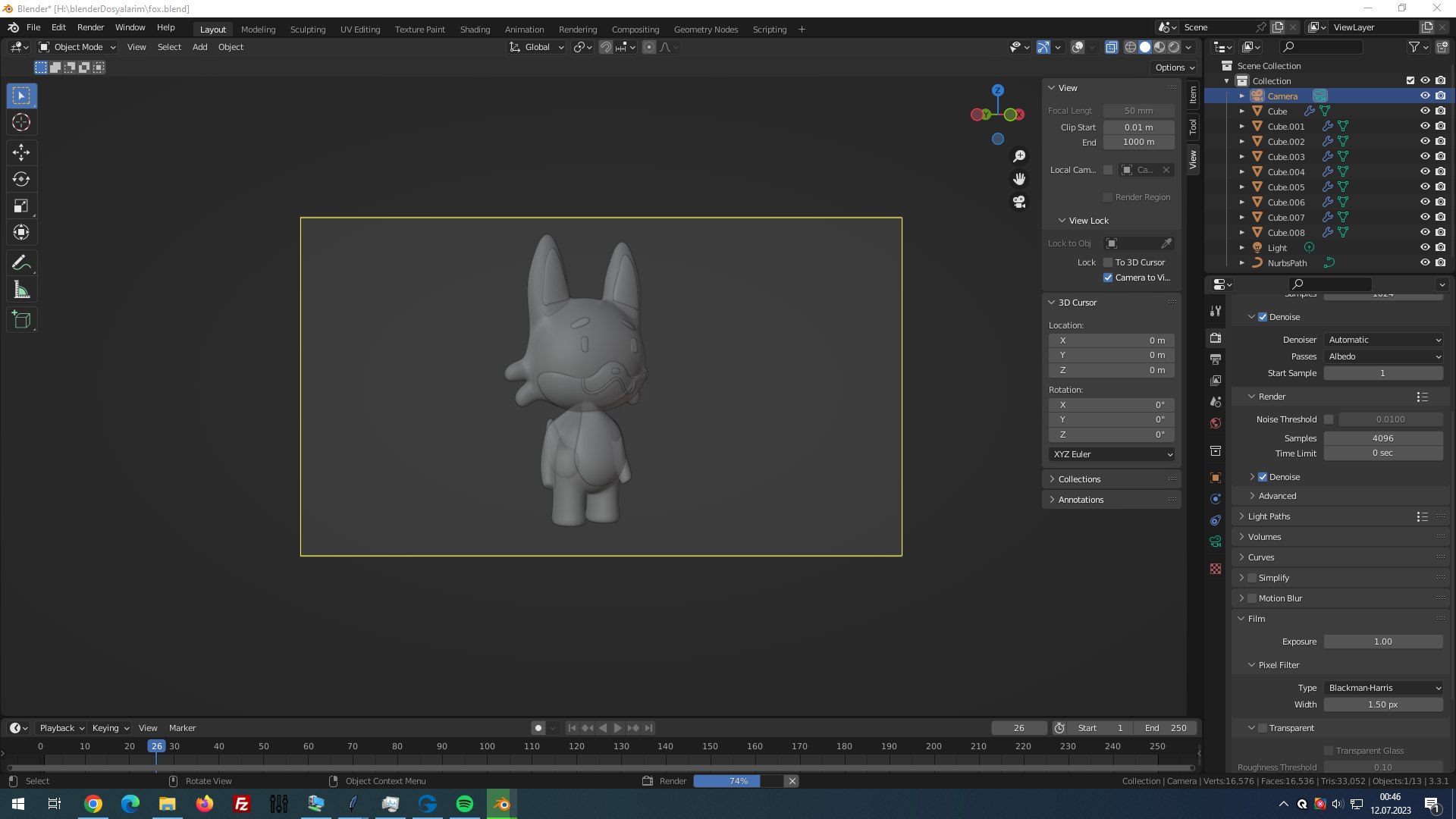 3d Character Modelling FOX - 3d Cartoon Character Model Fox - 3d ...