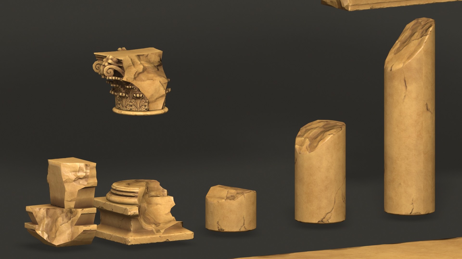 Stylized Ruins - Modular Assets model https://p.turbosquid.com/ts-thumb/DM/FI7aPG/eJ/1_assetsclose10_fullquality/jpg/1728005397/1920x1080/fit_q87/e28e22b259c6a4f0466eef6aadfd029eb57cd7bb/1_assetsclose10_fullquality.jpg