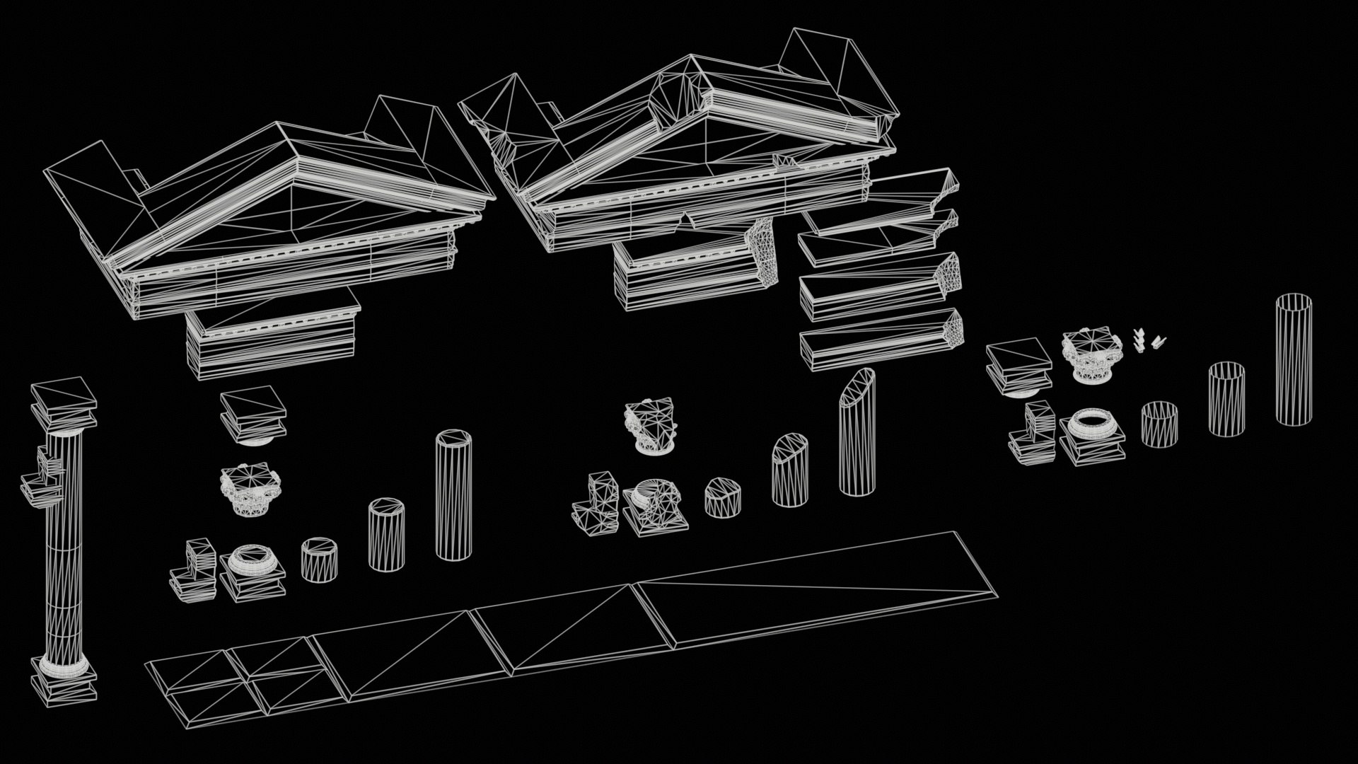 Stylized Ruins - Modular Assets model https://p.turbosquid.com/ts-thumb/DM/FI7aPG/sW/1_assetstopview_wireframe/jpg/1728005430/1920x1080/fit_q87/55eb79410b1177cb319845c7ac86b66f170ff844/1_assetstopview_wireframe.jpg