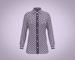 3D Ladies purple Shirt model