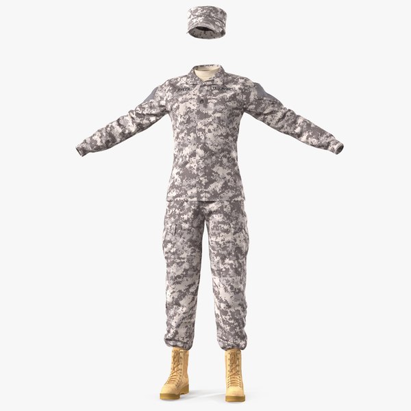 3D female soldier military acu