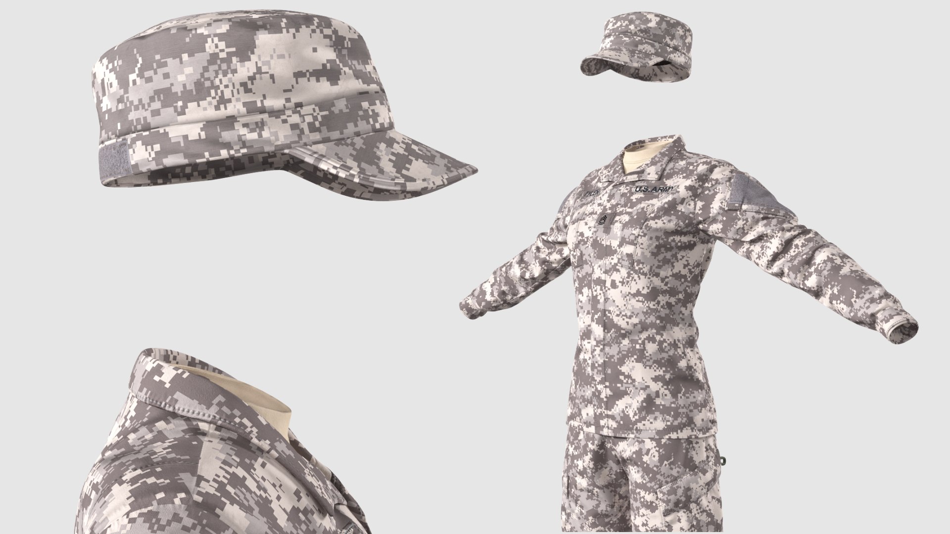 3D female soldier military acu https://p.turbosquid.com/ts-thumb/DM/GFlIcg/Bj/femaleussoldiermilitaryacuuniformc4dmodel008/jpg/1613665244/1920x1080/fit_q87/254ae9df6877dc3c0c0a5c0099fdb1e7682f1422/femaleussoldiermilitaryacuuniformc4dmodel008.jpg